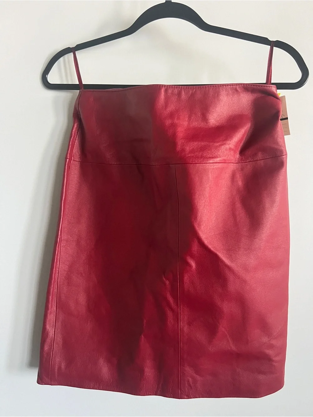 Vintage Newport News Red Leather Blazer and Skirt Set